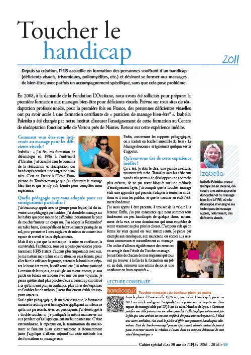 Toucher le handicap - IFJS